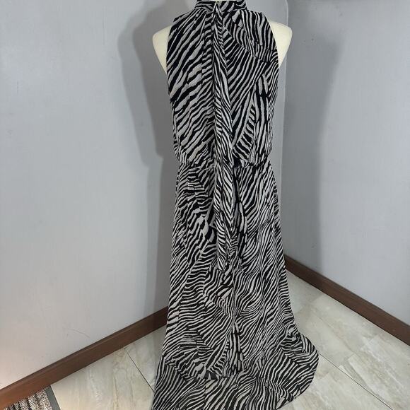 WHBM Resort Zebra Animal Print High Low Dress Size 8 Coastal Flowy Vacay Beach - Picture 15 of 16